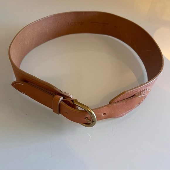 J. Crew Accessories - LEATHER BELT | Camel brown wide statement luxury j crew thick wide leather belt